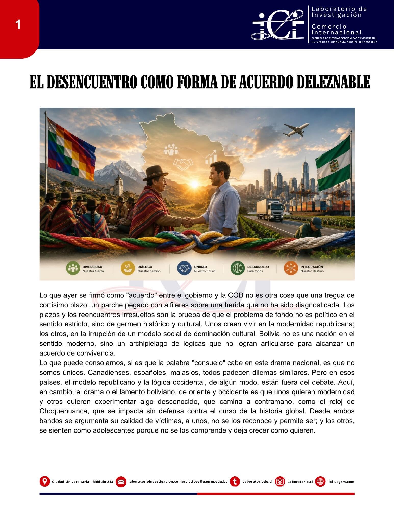 ARTÍCULO DE OPINIÓN | EL DESENCUENTRO COMO FORMA DE ACUERDO DELEZNABLE.